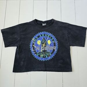 Vintage LA Gear Graphic Logo Tie Dye Single Stitch Cropped Top Tee Tshir…
